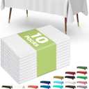 Pureegg Plastic Table Cloth Disposable 10 Pack, 54 x 108 Inch Table Cloths, Party, Picnic, Wedding, Decorative Tablecloths, Rectangle, White Plastic Cover, Leakproof & Sturdy, White