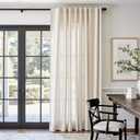 jinchan Beige Linen Blend Curtain 84 Inches Length 1 Panel for Bedroom Living Room, Light Filtering 84 Inches Wide Natural Farmhouse Drape with Rod Pocket Back Tab (84W x 84L, Ecru)