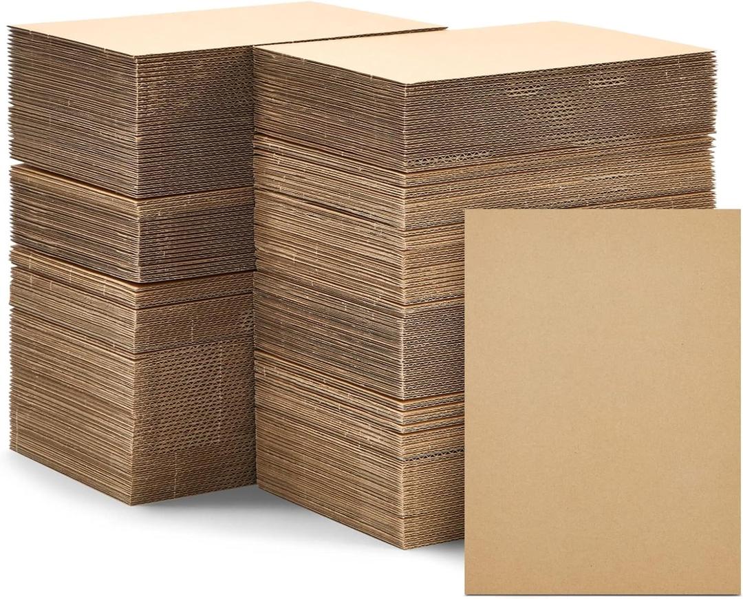 200 Pack 5x7 Corrugated Cardboard Sheets for Mailers, Flat Packaging Inserts for Shipping, Mailing, Crafts, 2mm Thick