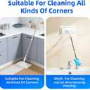 Snap Grip Mini Mop - Zero Touch No Wash Lazy Mop, Compatible with Swiffer & Face Towels, Adjustable for Wet/Dry Floors, Tile, Hardwood, Corners (5 Reusable Cloths)