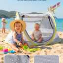 Poray Portable Baby Beach Tent with UPF 50+ Sun Shelter,Mosquito Net and Sunshade, Ideal Pop Up Kids Travel Tent with Carry Bag & 2 Stakes,Outdoor Indoor Play and Sun Protection
