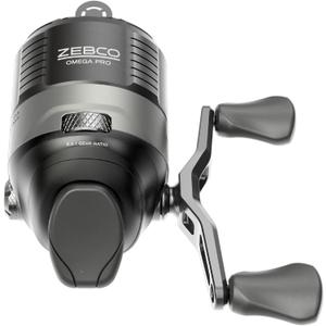 Zebco Omega Pro Spincast Fishing Reel, Dual Ceramic Pick-up Pins, Solid-Brass Pinion Gear, GlideLine ll Line Retrieval System, Pre-Spooled, Black (30)