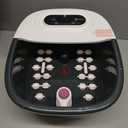 Foot Spa Bath Massager with Heat Bubbles and Vibration Massage and Jets, 16 OZ Calming Lavender Foot Soak Epsom Salt, Foot Soaker with Red Light, 22 Massage Rollers, Adjustable Temp - Black