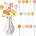 TICIAGA Boho Daisy Wooden Picks - 14PCS Spring Flower Wooden Decorative Pick for Home Vase Filler Boho Colorful Daisy Floral Picks for Flower Arrangements Summer Theme Farmhouse Decorations for Home
