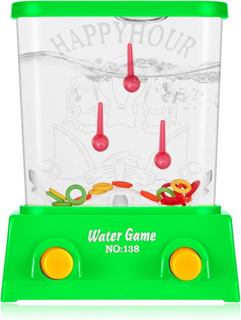 Sumind Handheld Water Game Christmas Toy Arcade Water Ring Toss and Basketball Hoop Toy Mini Waters Tables for Kids Christmas Stocking Gifts Birthday Return Gift Retro Pastime Toys