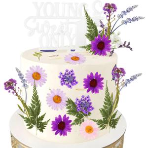 JeVenis Purple Wildflower Cake Toppers Wildflower Decor Baby In Bloom for Baby Shower Birthday Bridal Shower Wedding Party Decoration