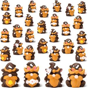Yuntau 40pcs Mini Resin Spring Flower Highland Cow Gnomes Bulk Miniature Daisy Flower Highland Cow Gnome to Hide for Landscape Outdoor Garden Shelf Kitchen Home Farmhouse Spring Decorations