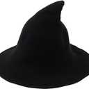 Halloween Witch Costumes for Girls Gothic Cosplay Witch Hat Tutu Skirt Black Knee High Socks Arm Warmers Set (One Size)