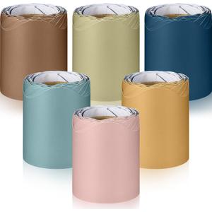 TaoBary 6 Rolls 98.4 ft Colorful Borders for Bulletin Board, Scalloped Trim Bulletin Board Decorations for Classroom Back to School Decor (Morandi Color)