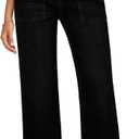 GRAPENT Jeans for Women High Waisted Straight Leg Jeans Stretchy Trendy Wide Leg Denim Pants Jean Trousers Patch Pockets (X-Large, True Black)