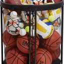 Ball Storage Bin for Garage, Balls Holder for Soccer, Basketball, Ball Cart, Rolling Basketball Rack for Outdoor, Indoor (81.4 U.S. Gals)