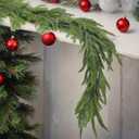 Christmas Cedar Garlands, Artificial Pine Cypress Greenery Garland, Christmas Decorations Holiday Indoor Outdoor Decor Winter Garland, 6FT