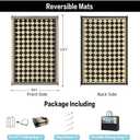 HUGEAR Outdoor Rug for Patios Clearance,Waterproof Mat,Large Outside Carpet,Reversible Plastic Straw Camping Rugs,Rv,Porch,Deck,Camper,Balcony,Backyard (9x12,Checkered/Black&Beige)