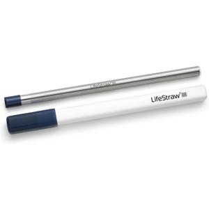 LifeStraw Sip  Reusable Stainless Steel Water Filter Drinking Straw (Midnight Blue)