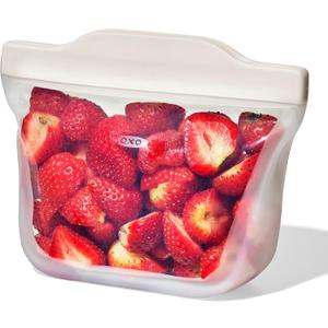OXO Good Grips Silicone Reusable Bag  Stand-Up Snack (12 oz)  Oat