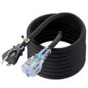 25-Feet (7.65 Meter) Long 20 Amp-250 Volt Nema 6-20P Extension Cord, 12AWG Nema 6-20 Heavy Duty Extension Cable, Nema 6-15/20R T-Blade Cord with Red Indicator Light