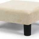 Joveco Small Foot Rest Stool Ottoman, 15" Fabric Square Footstool Upholstered Footrest for Chair, Under Desk, Office, Living Room, Wheat