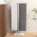 KES Standing Towel Rack, 37" H, 18/8 Stainless Steel & Marble Base Polished