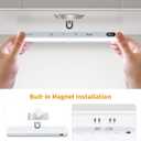 WILLED Motion Sensor Light Indoor, Battery Display, 60 LED Touch Light Bar, Under Cabinet Lights Rechargeable, Battery Operated Closet Light Wireless, Stick on Under Counter Lights for Kitchen(4 Pack)