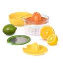 Tovolo All-in-1 Citrus Juicer and Zester Set, White & Yellow  Manual Juicer with Measuring Cup, Dual Reamers, BPA-Free, Dishwasher Safe, Compact Storage