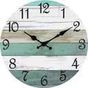 CHYLIN Wall Clock,12 Inch Wall Clocks Battery Operated Silent Non Ticking, Teal Turquoise Rustic Clock Decorative for Kitchen Bathroom Bedroom Living Room(Bronze White)