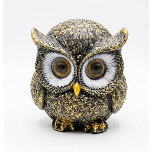 Vintage Style Gold and Black Decorative Owl Figurine for Home Decor