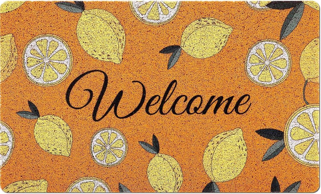 Lemon Welcome Mat 30x18 Inch Nonslip Summer Coir Front Entry Rug for Bathroom Cute Welcome Spring Mat for Kitchen Porch Indoor Outdoor Decoration