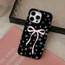 Case for iPhone 12/12 Pro [Compatible with MagSafe], Cute Pink Flower Bow Phone Case for Teen Girl Women Kids Scratch Resistant Shockproof