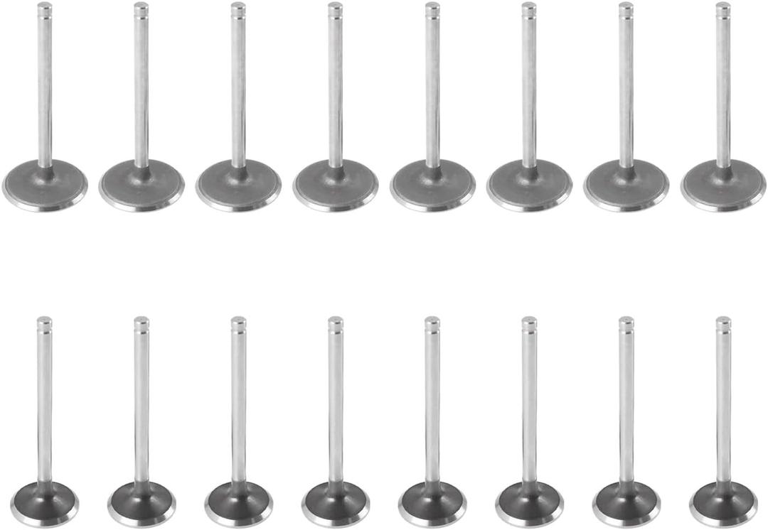 16Pcs Intake & Exhaust Valves Set Compatible with Chevy GMC Cadillac Hummer Isuzu 4.8L 5.3L 6.0L V8 LS Engines 2004-2014, Replace 12550457, 12550458, 12563063, 12563064, 12555906