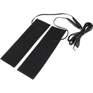 Portable Heating Pad 1 Pair Black USB Carbon Fiber Heating Mat 5V Electric Heating Film Heater Pads Heating Film Heat Pad for Warming Feet Knee Washable 35-50