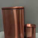 happimess HPM1006D Connor Rectangular Trash Can with Soft-Close Lid and Free Mini Trash Can, Modern Fingerprint Proof for Home, Kitchen, Office, Large:12.98 Gallon Small:1.3 Gallon, Rose Gold