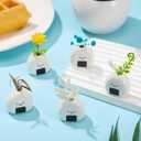 5 Pcs Mini Ceramic Bud Vases Rice Ball Small White Vase Japanese Onigiri Miniature Flower Vase for Flowers and Pampas Grass, Kawaii Japanese Craft for Table Decor