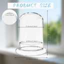 2 Pcs 5.9 x 8.46 Inch Glass Terrarium with Airhole and Base Clear Glass Dome Planter Display Container Plants Not Included for Office Desk, Balcony, Coffee Table