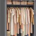 SONGMICS Closet Wardrobe, Portable Closet for Bedroom, Clothes Rail with Non-Woven Fabric Cover, Clothes Storage Organizer, 55.1 x 16.9 x 68.5 Inches, Gray URYG02GY