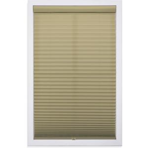 DEZ FURNISHINGS Cordless 1" Light Filtering Pleated Shade, Fabric, 29"W x 64"H, Camel