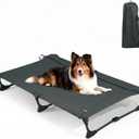 CANINE CANYON Folding Elevated Dog Bed for Large Dogs, Dark Gray, 43"x27" | No-Assembly Dog Cot, Foldable Portable Raised Pet Bed, Non-slip, for camping/Outdoor/Home, Heavy Duty Supports Up to 160 Lbs