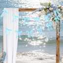 2 Strings Blue Bow Garland Banner, Pre-Strung Fish-Tail Organza Ribbon with 6.5ft Pearl Chain for Baby Shower, Bridal Shower, Wedding, Engagement, Graduation & Anniversary Party Decor