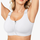 BRABIC Zip Front Closure Everyday Bra for Women Post Surgery Compression Support with Adjustable Straps Wirefree, L