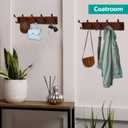 2PCS Coat Rack Wall Mount Coat Hooks Coat Hanger with 5 Hooks 2 Installation Over Door Hooks Wood Plank Hat Rack for Wall Hooks Hanging Coat Hat Jacketgt Mudroom Bathroom Entryway-Black