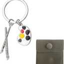 1 PCS Art Painter Palette Brush Keychain Key Ring Art Teacher Gifts from Student Gifts with Gift Bag