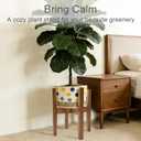 Natural Bamboo Plant Stand Indoor, Adjustable Plant Shelf Indoor Fits 8-12 Inch Pots, Mid Century Modern Decor to Refresh Your Space(Pot & Plant Not Included)