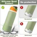 2 x 2PCS Silicone Water Bottle Boot for Owala 24oz 32oz 40oz, Anti-Slip Protective Sleeve Bottom Bumper Protector for FreeSip, Twist, and Flip Stainless Steel Water Bottles (Mint)