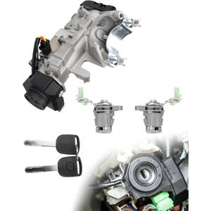 Ignition Switch Lock Cylinder Assembly with 2 Keys & 2 Locks, Compatible with Honda CRV 2003-2007, Replaces OE Part 35100-SDA-A71 & 06350-SAA-G30, Mechanical Key Set