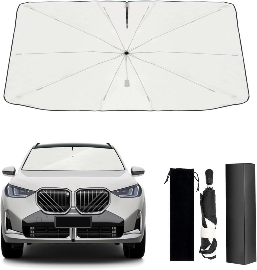 2025 Upgraded for BMW X3 Sunshade, Portable Foldable Sunshade Accessories, [Nano Ice Crystals Coating] UV Protection, Keeps Interior Cool (for BMW X3 2025)