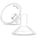 Maymom MyFit Crater Series 22 mm 2xTwo-Piece Small Breastshield Compatible with Medela Breast Pumps. Long Nipple Tunnel (44mm) Best for Elastic Nipples