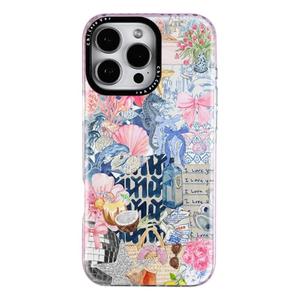 ChiCaseVer for iPhone 15 Pro Case,Coastal Romantic Spring Hibiscus Collage Design Pattern Aesthetic, Military-Grade Drop Protection,Ocean TPU Protective Cover with Camera Protection for Women Girls