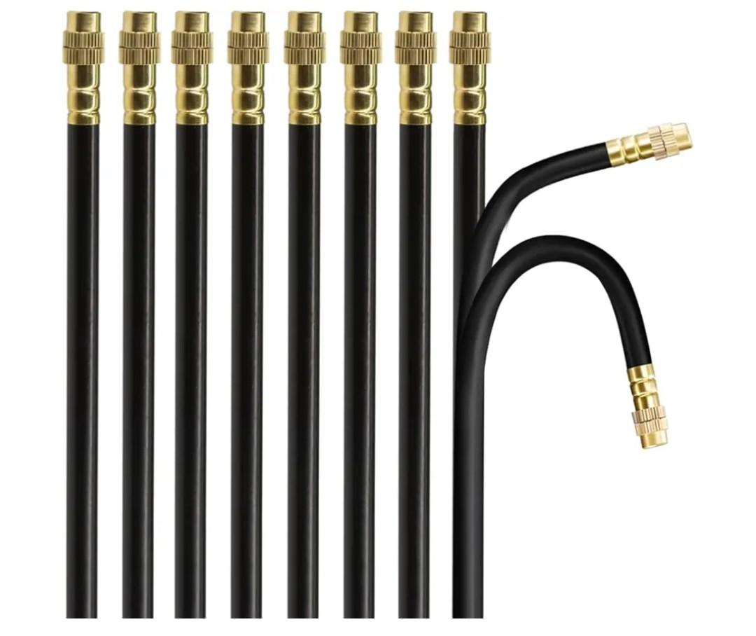 8 Pack Drip Irrigation System Spray Nozzle Replacement with 20cm Bendable Hose for Garden Watering System Raised Garden Flower Beds Watering Potted Plants Landscaping Greenhouse Irrigation