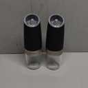 XinXu Gravity Electric Pepper and Salt Grinder Set, Adjustable Coarseness, with LED Light, One Hand Automatic Operation (Set/Black X) (2.5*2.5*7.9inch)