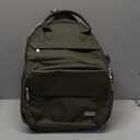 KeaBabies Diaper Bag Backpack - Multifunctional Travel Diaper Back Packs, Maternity Baby Changing Bags, Compact 18L Capacity, PU Leather, Waterproof, Unisex, Nappy Changing Pad (Dark Olive)