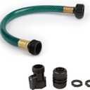 Garden Hose Short Extension for Watering  Leakproof and No Kink  1/2 Inch PVC Hose 1FT with Female and Male Fittings for Outdoor or Connection Use (Green)